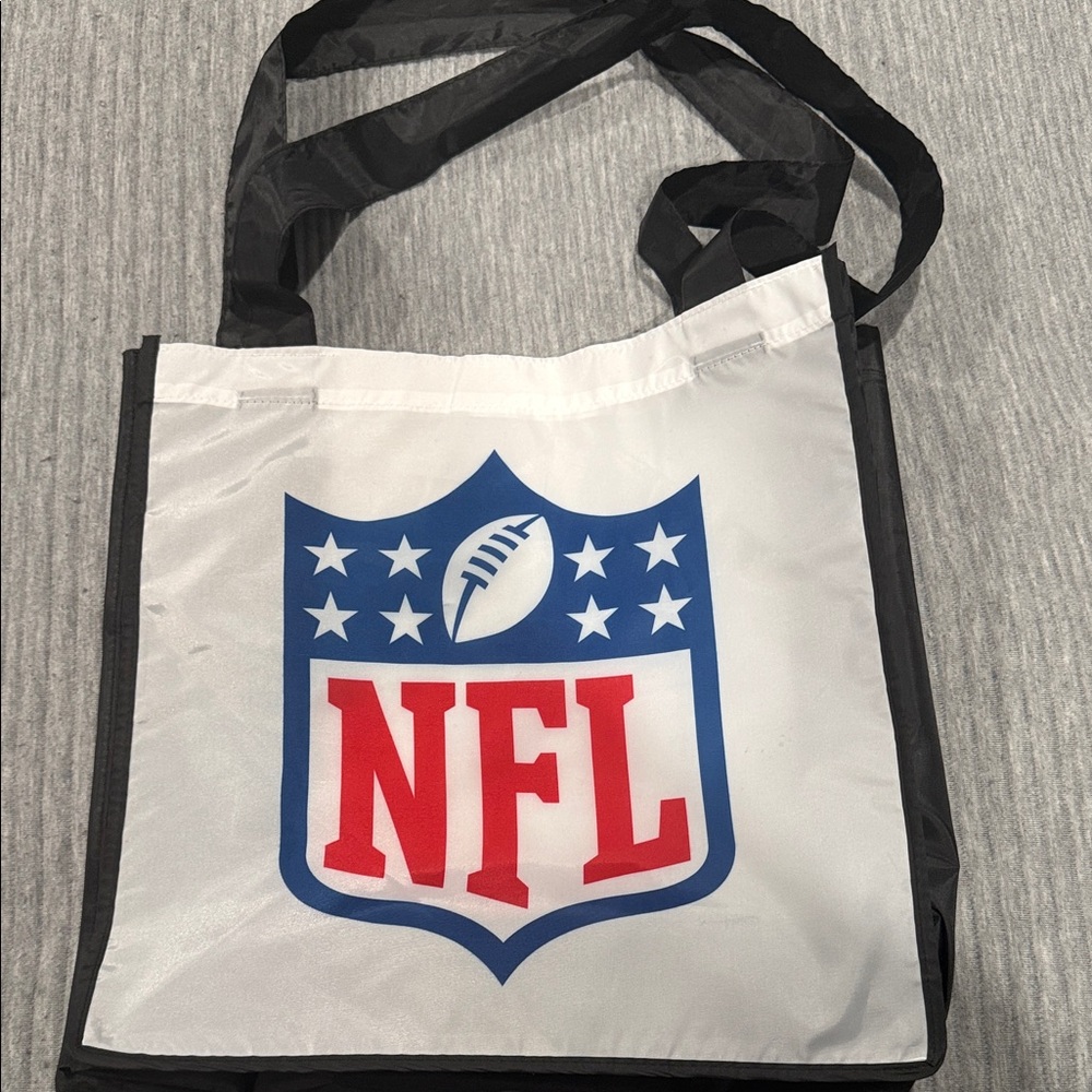 NFL White Tote Bag with Blue and Red Logo